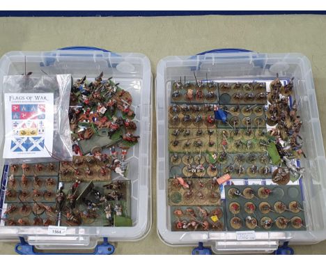 Approximately 200 Flags of War and other painted 28mm Wargaming Figures from the English Civil War period including Pikemen, 