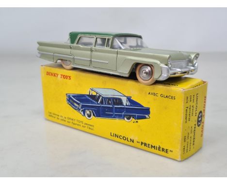 A boxed French Dinky Toys No.532 two tone green Lincoln Premiere, M, box Ex