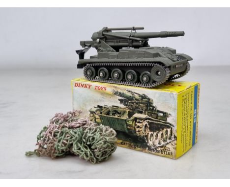 A boxed French Dinky Toys No.813 Canon DE155 with camouflage, M, box Ex plus