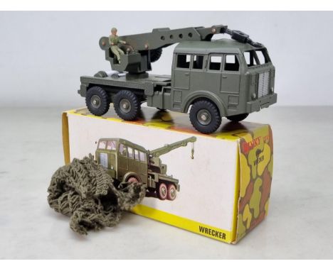 A boxed French Dinky Toys No.806 Wrecker with driver and camouflage, M, box superb