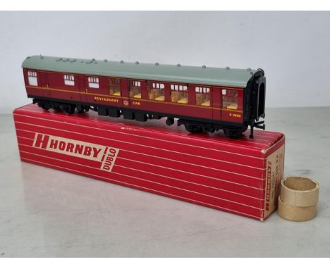 A boxed Hornby Dublo Export 4221 Restaurant Car with NPC Coupling, M, showing no signs of use to wheels, superb box without p