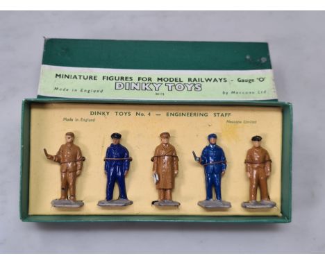 A boxed Dinky Toys No.4 Set of Engineering Staff for 0 gauge, VG, box Ex