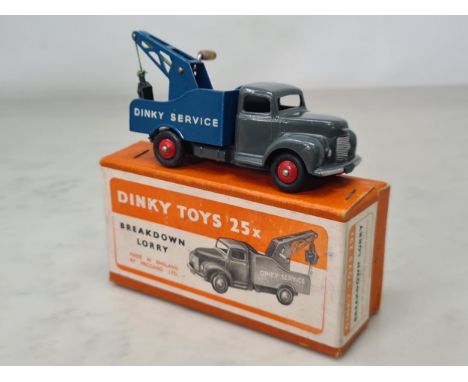 A boxed Dinky Toys No.25X grey and blue Breakdown Lorry, M, box superb