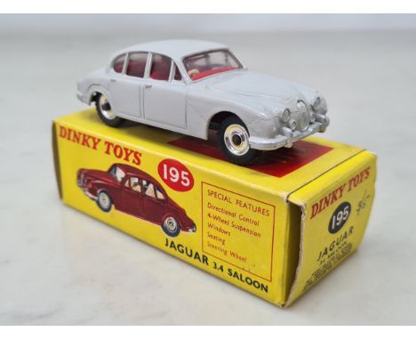A boxed Dinky Toys No.195 grey Jaguar 3.4l, Nr M-M, box superb