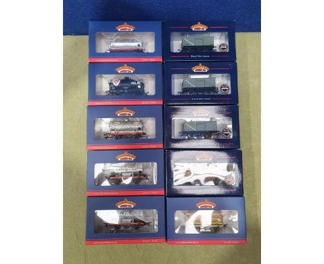 Ten boxed Bachmann 00 gauge Goods Wagons comprising 3x 37-375 grey 16-ton Mineral, 5x Tank Wagons (37-658B Fina, 37-676 ACME,