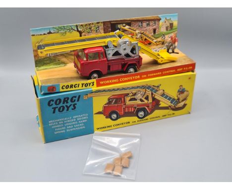 A boxed Corgi Toys No.64 Working Conveyor on Forward Control Jeep, Nr M-M, box Ex