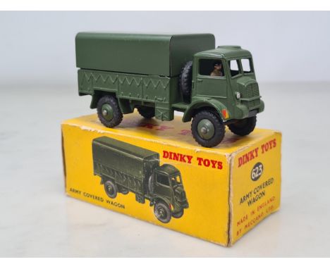 A boxed Dinky Toys No.623 Army Covered Wagon, Ex, box VG