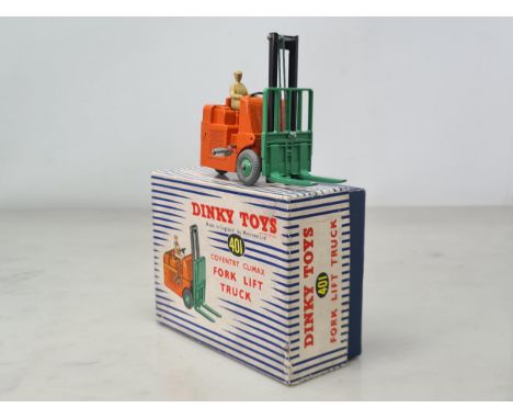 A boxed Dinky Toys No.401 Coventry Climax Fork Lift Truck, Nr M-M, box Ex with insert