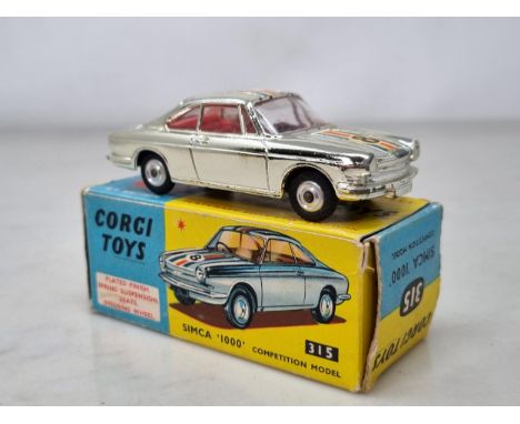 A boxed Corgi Toys No.315 Simca '1000' Competition Model, Nr M-M, box VG