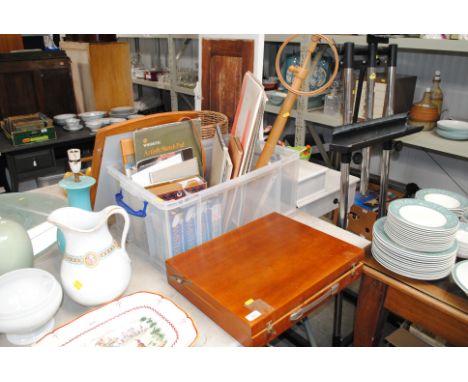 An artist's box and a box containing various art materials
