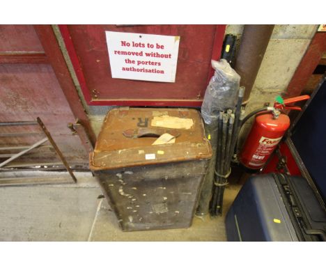 A leather bound travelling trunk