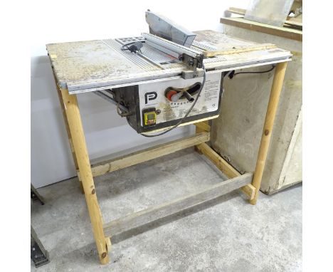 A Performance table saw, fitted to custom bench. 96x105x68cm. GWO 