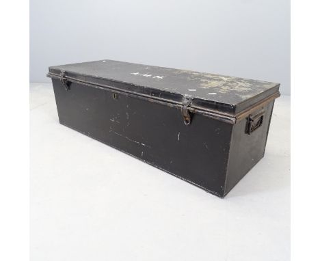 A vintage metal trunk. 102x32x39cm 