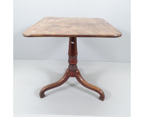 A 19th century mahogany rectangular occasional table on tripod base. 77x73x67cm. 