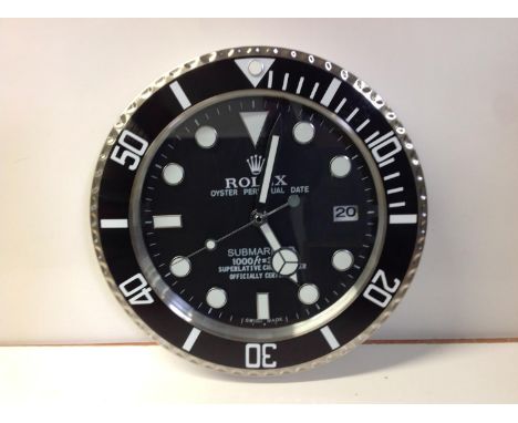 Rolex Dealer Display Clock to Replicate Oyster Perpetual Date Submariner Superlative Chronometer 