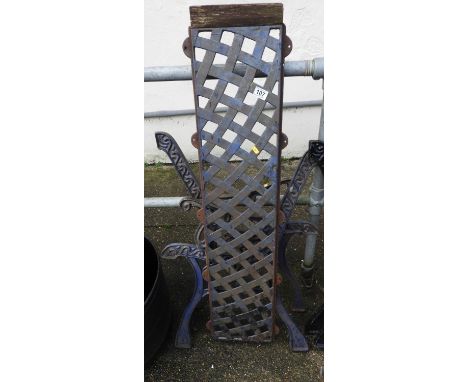 Pair of Metal Bench Ends and Lattice Back 