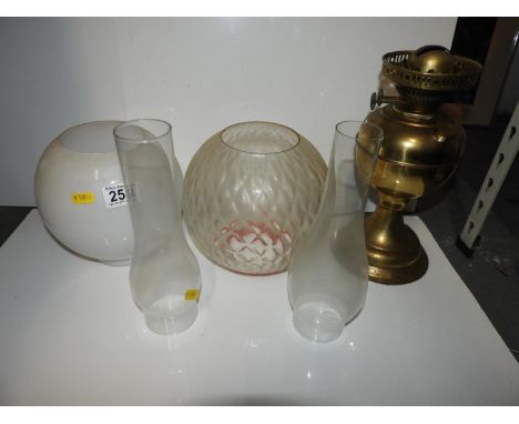 Oil Lamp and Shades 