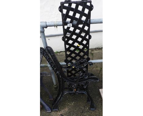 Pair of Metal Bench Ends and Lattice Back 