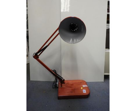 Red Angle Lamp with Base 