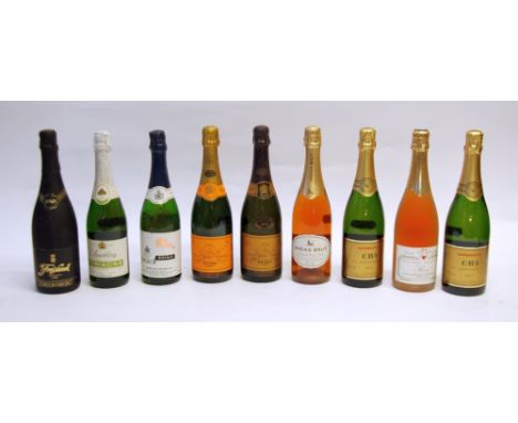 TWO BOTTLES OF REIMS VEUVE CLICQUOT PONS ARDIN CHAMPAGNE, one dated 1979, TOGETHER WITH SIX BOTTLES OF SPARKLING WINE and a B