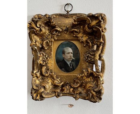 A late 19th century portrait miniature depicting George Pepler Norton (d1938), founding member of the Grand Trunk Railway in 