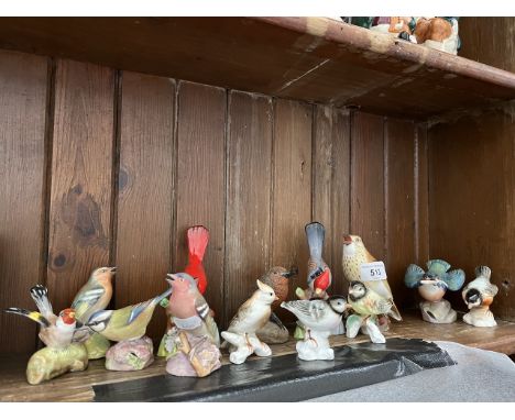 5 Royal Worcester birds including thrush, kingfisher etc. together with 8 other birds 