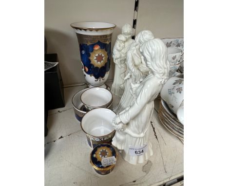 3 Royal Worcester figures ‘Sweet Dreams’, ‘New Arrival’ and ‘Once upon a Time’ together with 5 Worcester china Millenium item