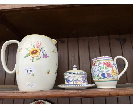 Poole 1950s pottery including large jug approx 19cm high 