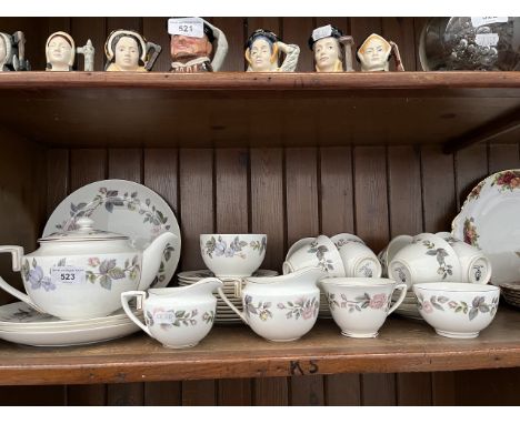 Royal Worcester ‘June Garland’ tea wares including teapot, approx 37 pieces 