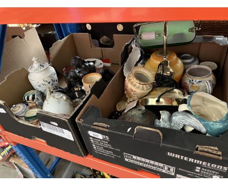 Two boxes of assorted pottery including Poole, Royal Doulton, Royal Worcester, etc. 