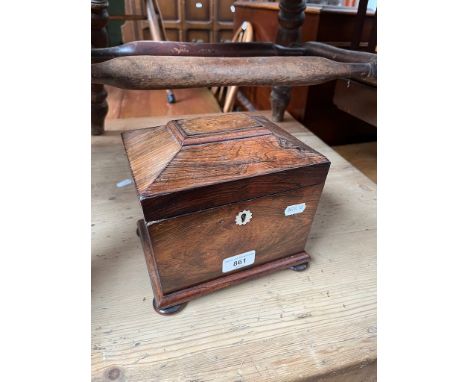 A 19th century rosewood tea caddy. 