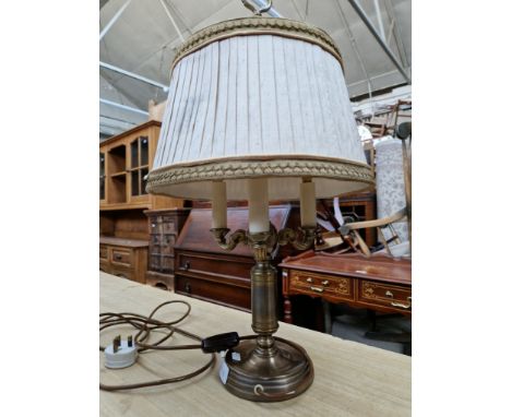 A Swedish brass table lamp