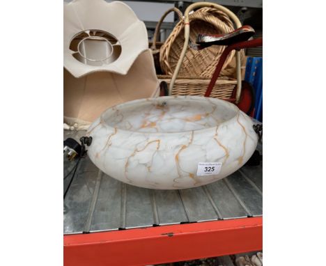 An Art Deco glass ceiling light fitting. 