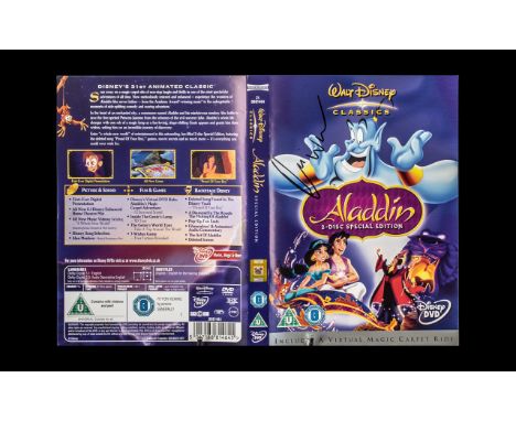 Aladdin Sensational DVD Cover Signed By Legendary Comedian & Actor Robin WilliamsA must for any film or Disney fan. It is a f