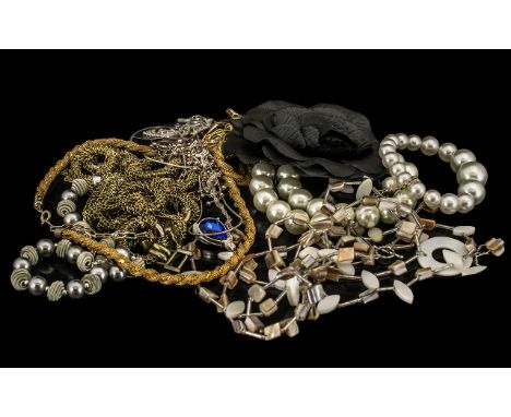 A Good Collection of Costume Jewellery including vintage, retro and modern, grouped in sets.