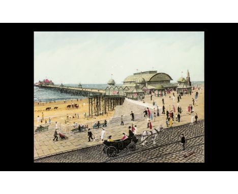 Tom Dodson ' Blackpool Pier ' Print - Dated 76, Ltd Edition with Blind Stamp. Framed and Glazed. Size 21 x 25 Inches. 