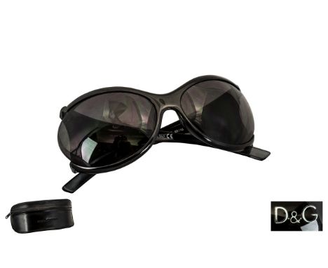 Dolce &amp; Gabbana Vintage Pair of Sunglasses.  No: D &amp; G 2187-B5-63015-140.  Black colourway.  Complete with black case