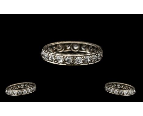 18ct White Gold - Nice Quality Diamond Set Full Eternity Ring, Set with 24 Diamonds of Good Colour and Clarity. Est Diamond W