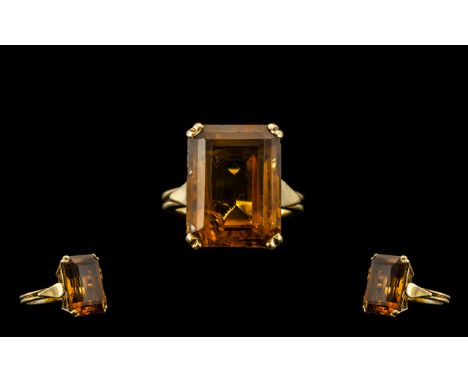 14ct Impression Smoky Topaz Ring, Large Stone Set In 14ct Heavy Mount, Lovely Statement Ring. Please See Photo. 