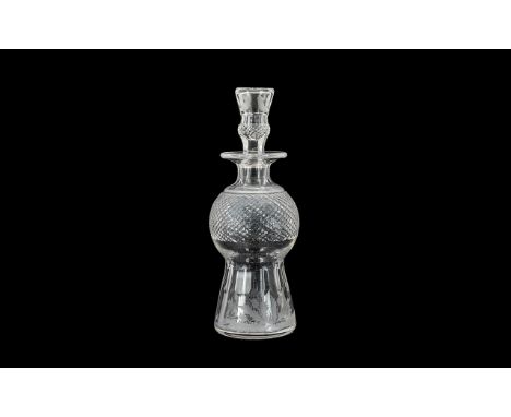 Edinburgh Crystal Thistle Bud Vase.  Unusual crystal glass vase with thistle engraving to base, with rondel shaped top.  Attr