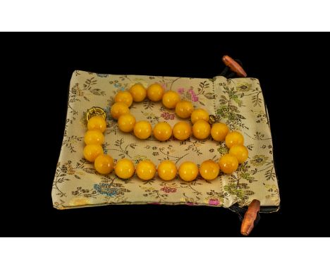 Beautiful Set of Orange Jade Nephrite Beads from western China, dated 1980. Come with a Chinese silk jewellery bag. Valued at