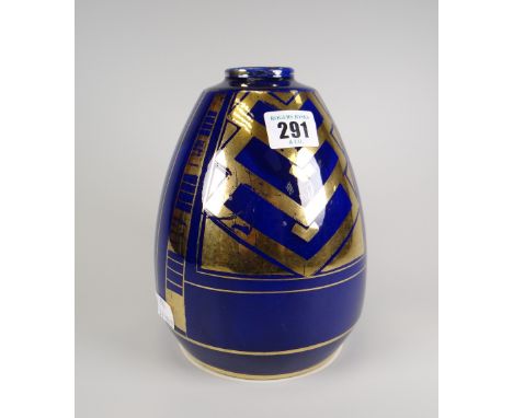 An Art Deco-style French Iustre decorated vase, 19cms high Condition reports provided on request by email for this auction ot