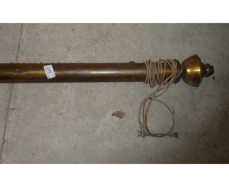 Vintage brass curtain pole with pull strings