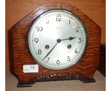 Oak cased Bentima mantle clock
