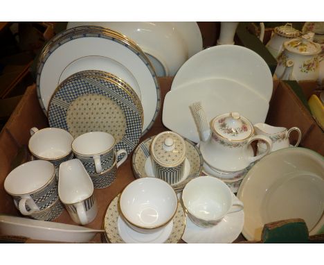 Wedgwood Samurai part dinner service, Paragon Belinda tea for one, enamel bowls etc