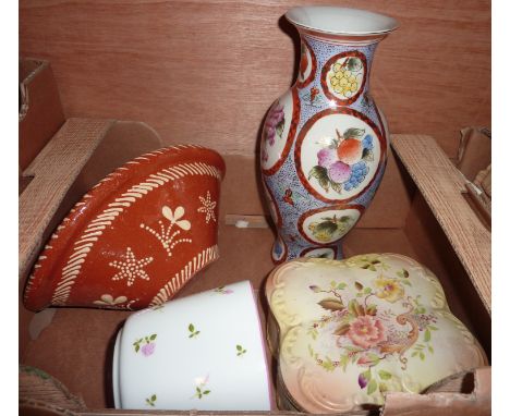 Carlton Ware blushware trinket pot, vase etc