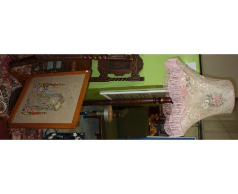 Fire screen and a standard lamp