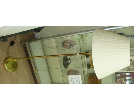 Brass standard lamp with adjustable shade