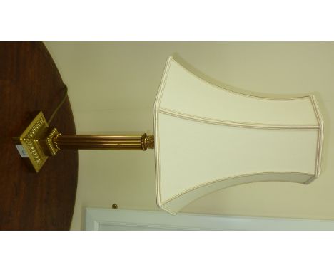 Brass corinthium column table lamp and shade