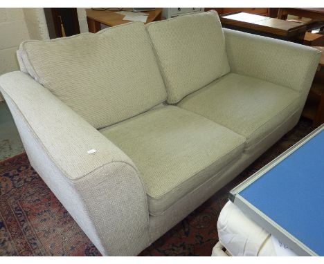 Modern large 2 seat sofa in oatmeal upholstery